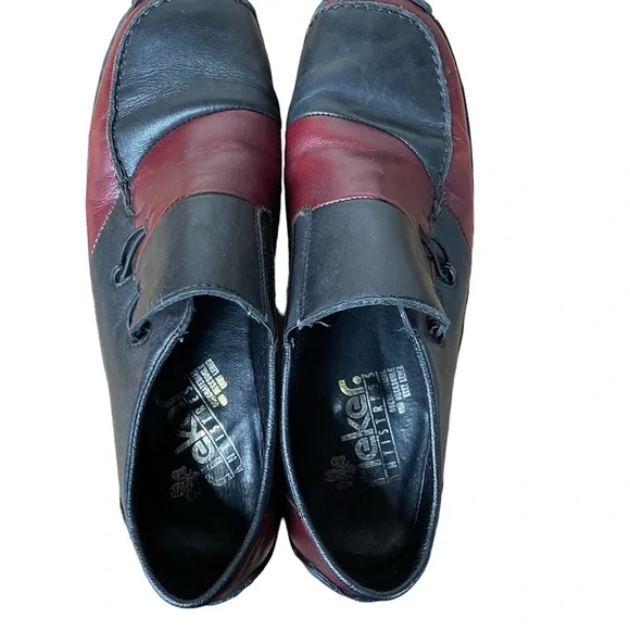 Rieker Celia Slip on Loafer Shoe Black/Red Leather Women’s Size 41 (10.5) - Picture 10 of 10